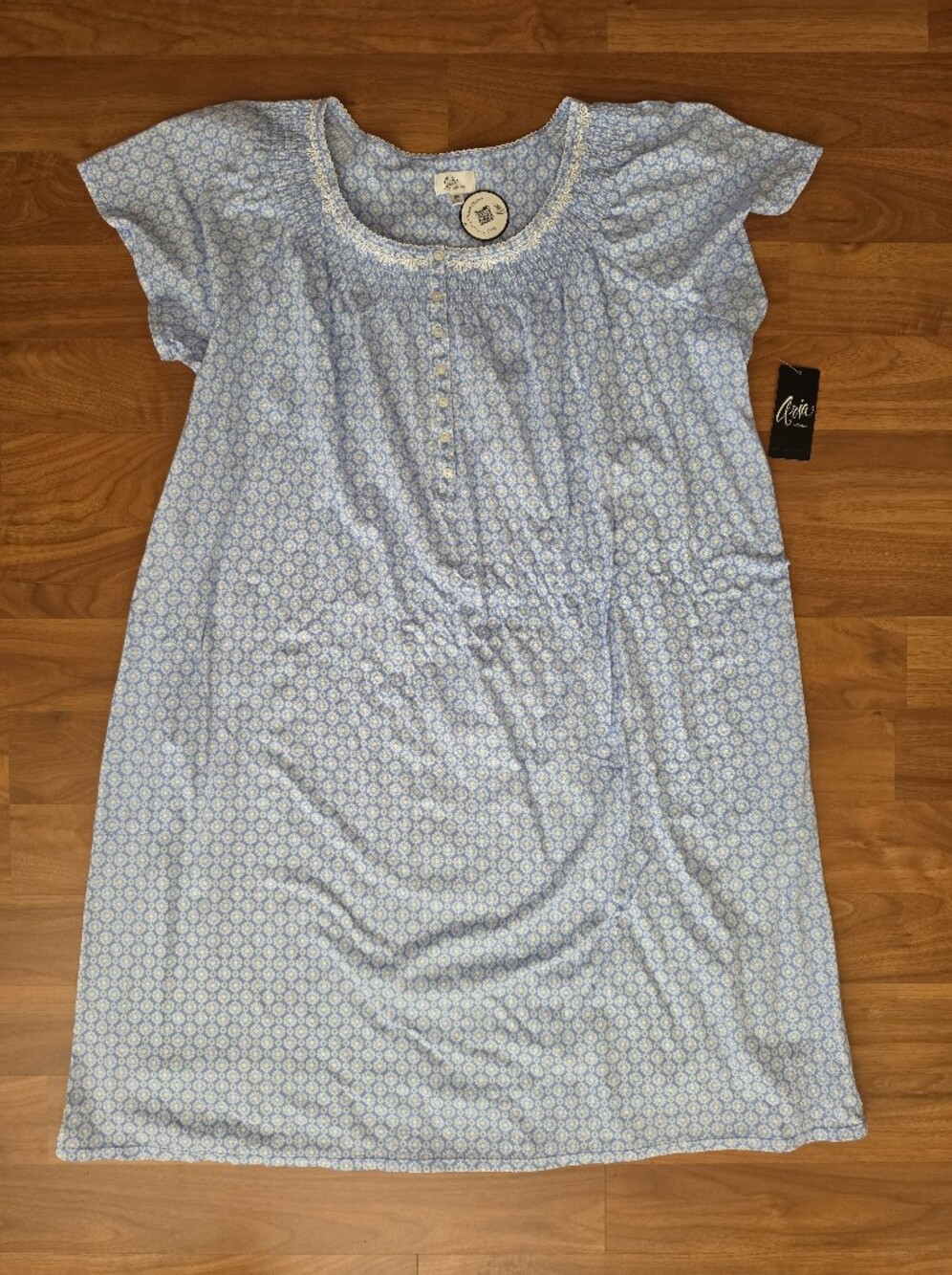 NWT Aria Collection Blue Floral Loungewear Nightgown Dress - Size 3X